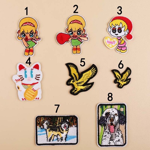 Embroidered patch with cute cartoon little girl design for clothing decoration