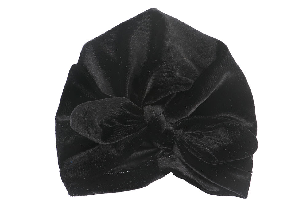 블랙 골드 벨벳 토끼 귀 모자