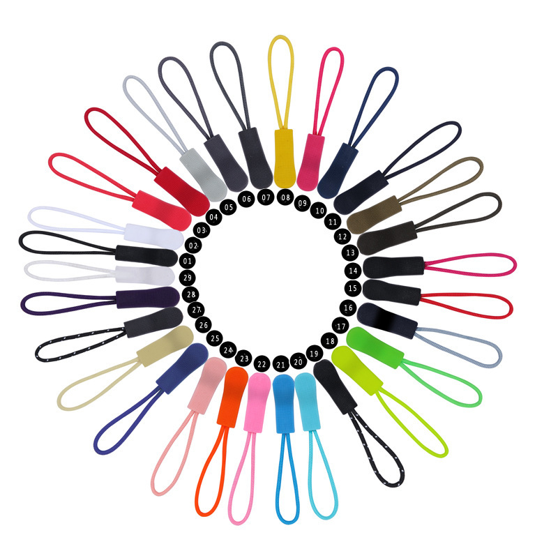 29 Colors of Plastic Zipper Pulls, Clothing Accessories in Stock, Injection Molded Zipper Pulls, Pvc Zipper Pulls
