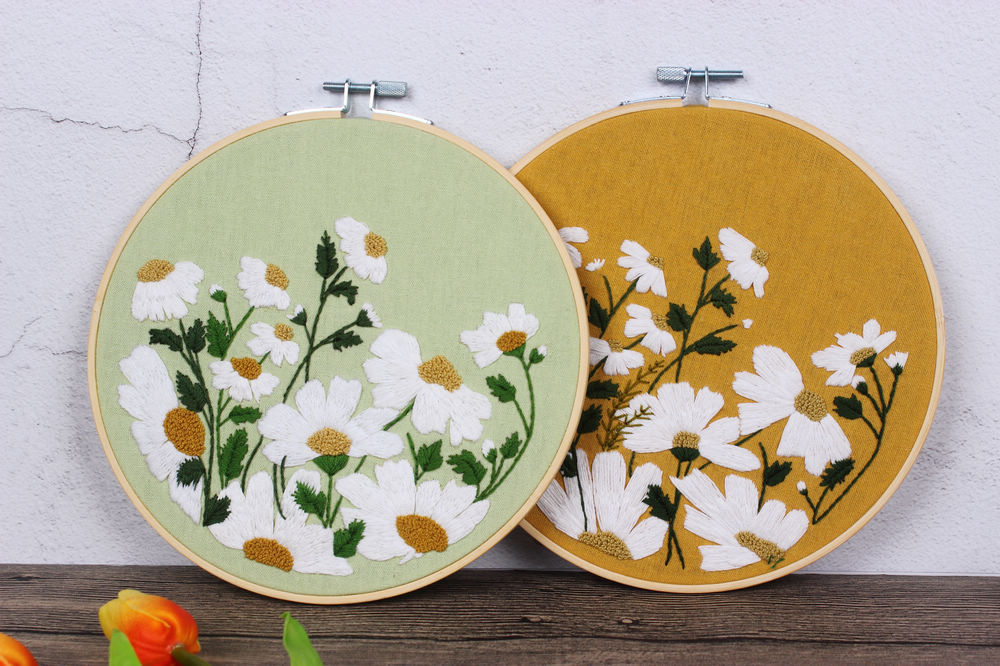 DIY bordado hecho a mano material paquete amistad flor tela Europea flor y hierba material paquete kit ventas directas de la fábrica