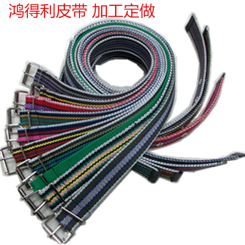 Factory direct sales aluminum air eye canvas belt students and teenagers woven belt processing and production of belts for women with many patterns