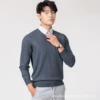 Dark gray V -neck