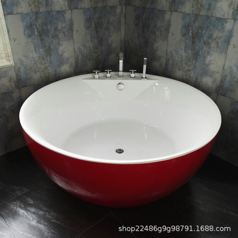 Foshan fabricante europeo 1.235m redondo independiente acrílico doble surf hotel de masaje bañera de alojamiento
