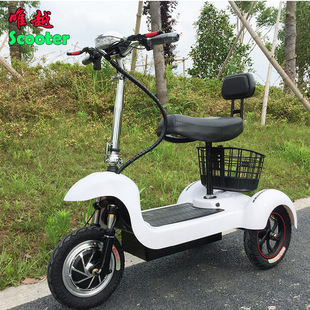 新款成人折疊輕便電動滑板車媽媽親子雙人電動三輪車老人代步