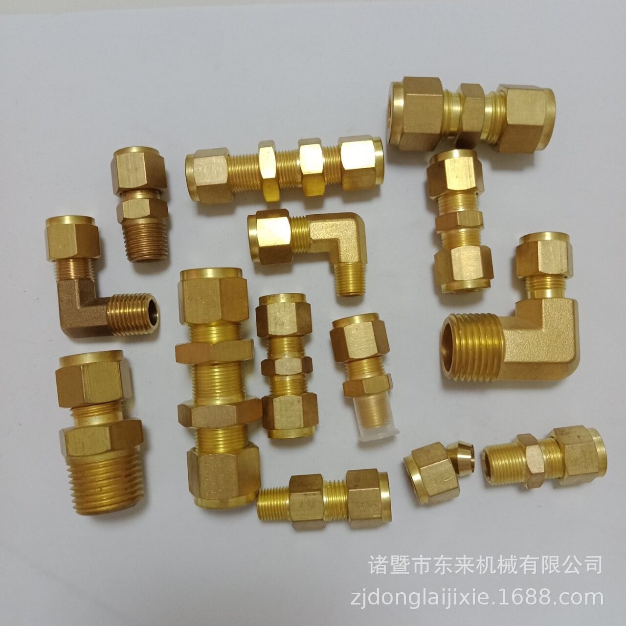 黄铜双卡套式直通管接头 卡套式管接头 液压气动卡套接头