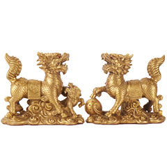 Yang Tong Ji, Cloud-riding Qilin Craftsmanship Home Decor, Factory Wholesale, Copper Play-with-pearls Qilin Ornament