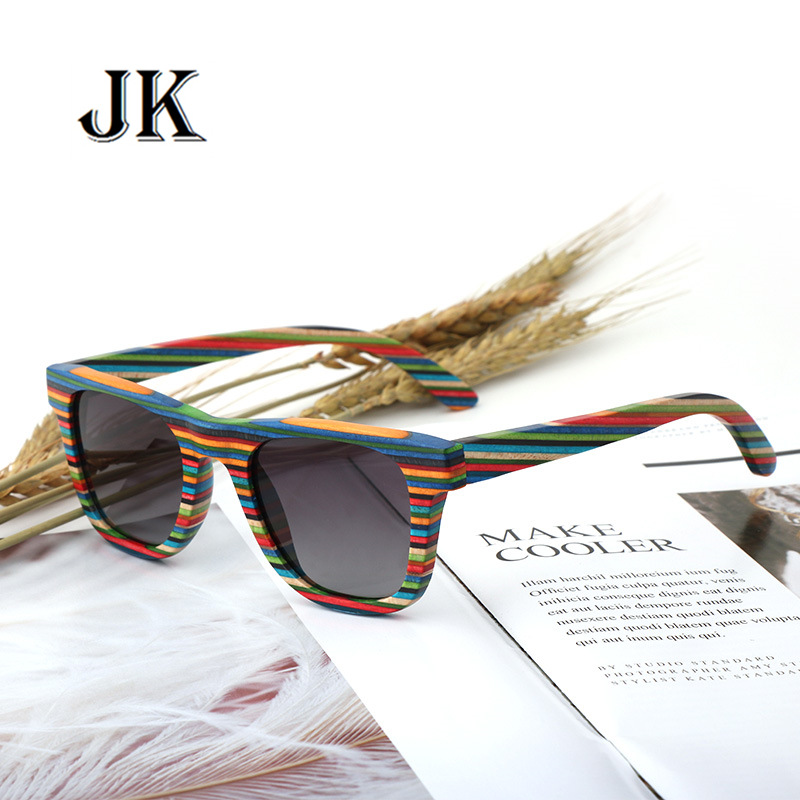 2024 cross-border new bamboo wood glasses color wood fashion men and women sun glasses polarized UV400