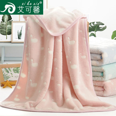 膠印法蘭絨毯子辦公室午睡毯兒童小毛毯單人春秋空調毯車載毯