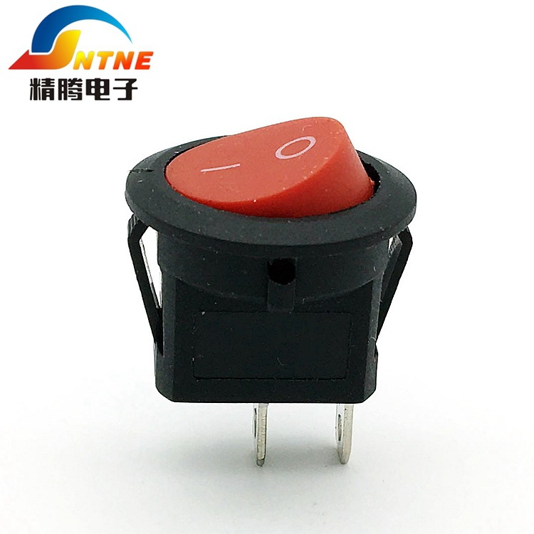 红头KCD2红钮二脚T125 圆形船型 迷你型船形开关 3A250V 2脚2档