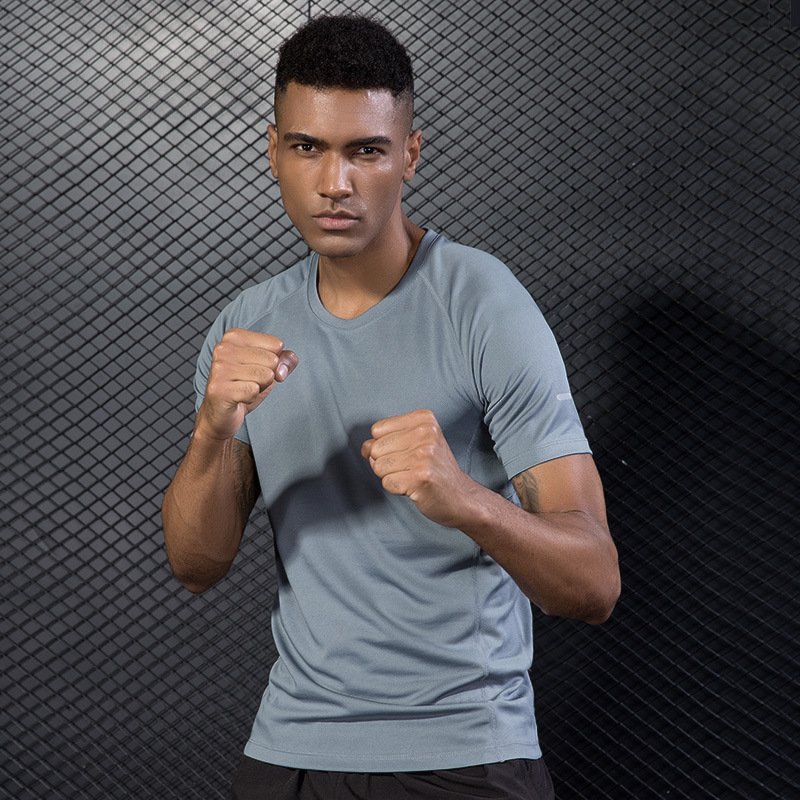 Ropa de entrenamiento para hombres, camiseta de cuello redondo, baloncesto, camiseta de entrenamiento, camiseta transpirable, camiseta de entrenamiento, camiseta de mangas cortas