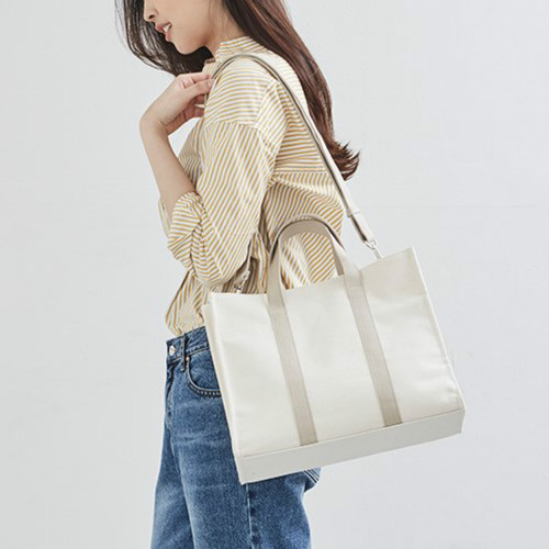 Canvas bag women's ulzzang student fashion business single shoulder large capacity multi-compartment cotton messenger bag handbag
