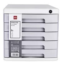 [得力9779桌面文件柜5层资料柜a4多层带锁抽屉式收纳柜办公用品]
