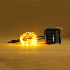 led太陽能彩燈銅線燈串燈新年春節聖誕裝飾彩燈銀線燈串太陽能燈