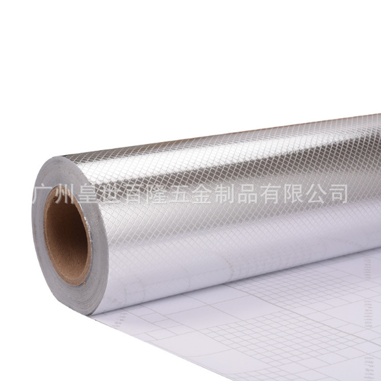 A cuadros pequeños de plata en relieve gabinete de papel de aluminio autoadhesivo engrosado gabinete fregadero de papel de aluminio a prueba de humedad de la lata de papel