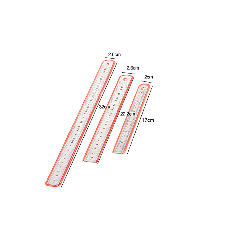 Regla de acero multifuncional papelería estudiante regla engrosada regla estándar placa de acero inoxidable regla de acero de doble cara