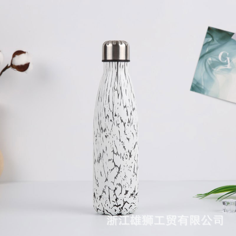 Nuevo regalo creativo termo de acero inoxidable taza botella de coque personalidad metal color hombres y mujeres deportes al aire libre botella de agua