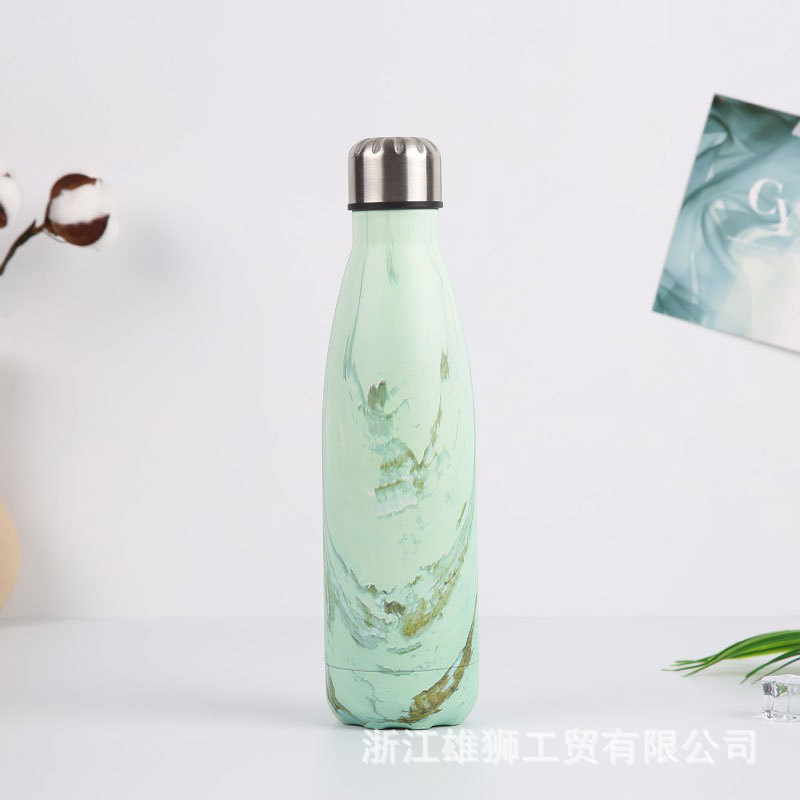 Nuevo regalo creativo termo de acero inoxidable taza botella de coque personalidad metal color hombres y mujeres deportes al aire libre botella de agua