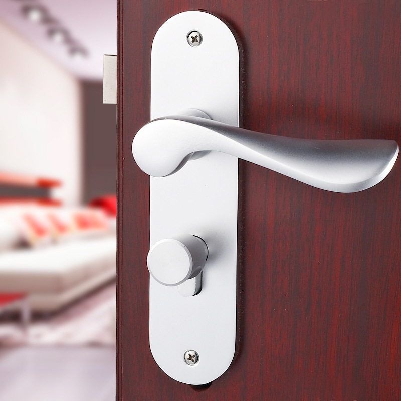 Hogar espacio de aluminio blanco manija de la puerta cerradura de la manija interior cerradura de la puerta del dormitorio cerradura de la puerta de madera cerradura de la puerta al por mayor