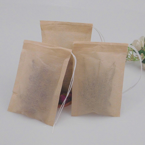 100 pieces of 6*8cm filter paper threaded tea bags, disposable wood pulp paper medicine powder filter bags, empty tea bags