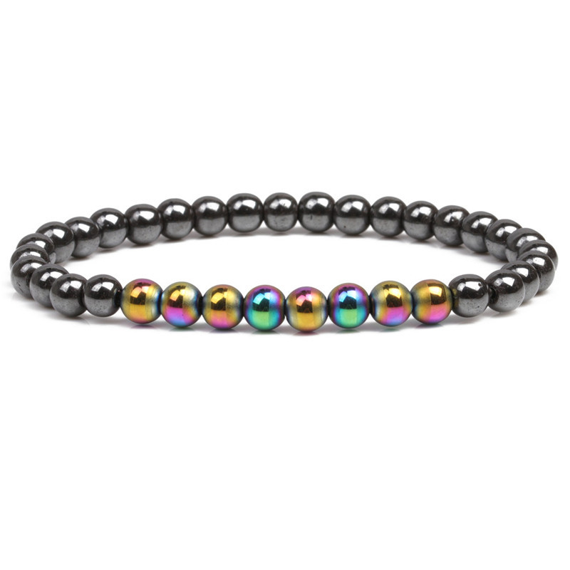 Comercio exterior transfronterizo AliExpress caliente 6mm magnética pulsera de Piedra Negro colorido pulsera de cuentas ventas directas de la fábrica