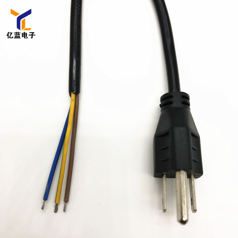 厂家直销美标三插单头3*1.5美式三芯黑色连接线1.5米美规三插电源