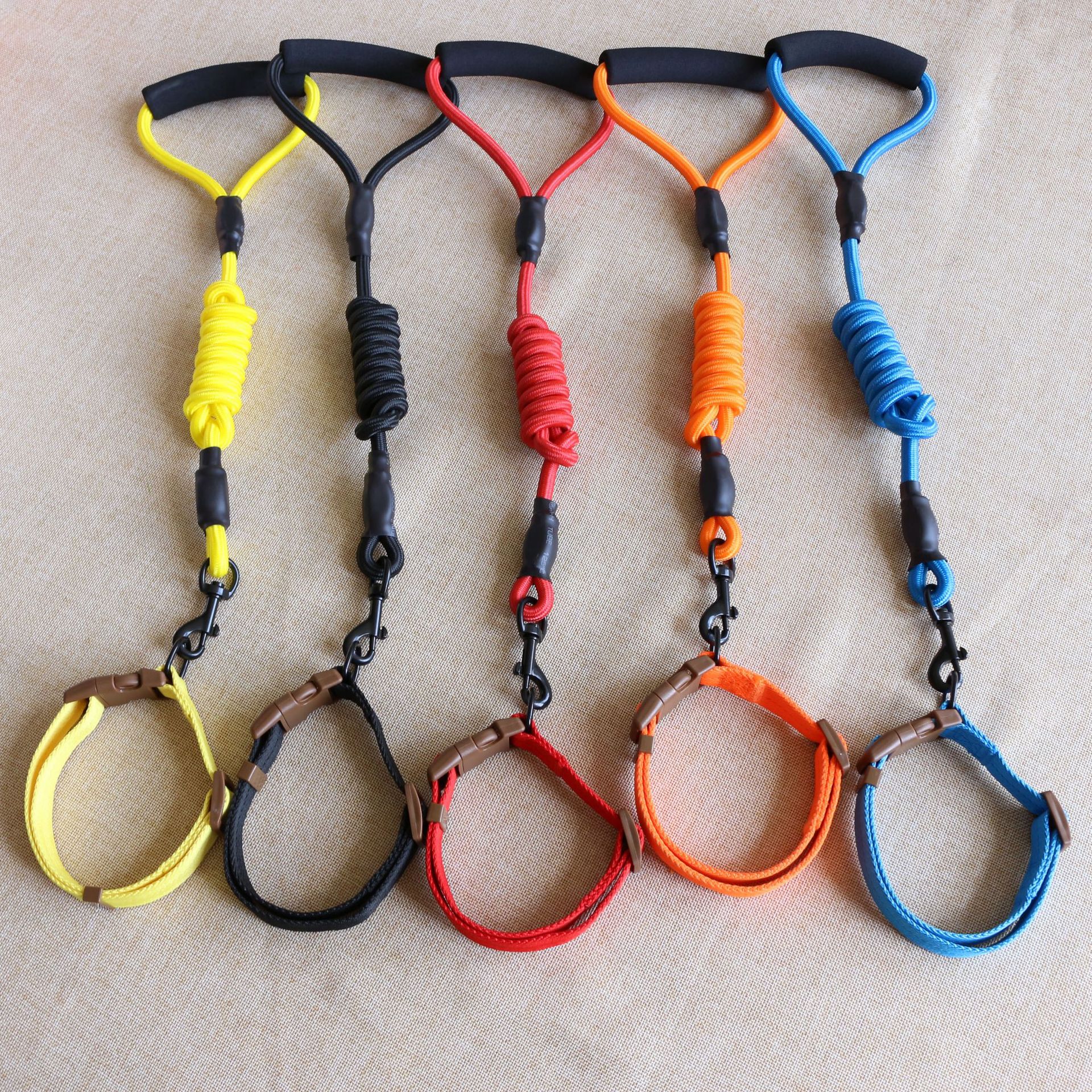Correa para perro pequeño, protección para las manos, mango de nailon, cuerda redonda, arnés, conjunto de collar, suministros para mascotas al por mayor
