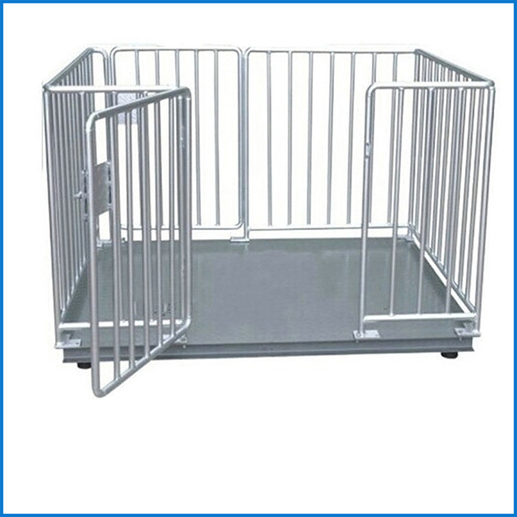 称猪电子地磅秤3吨1.5*2米带围栏电子地磅养猪场用防滑电子平台秤