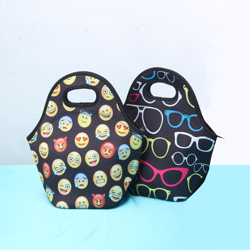 Thickened diving material anti-scratch breathable lunch bag children portable picnic bag mummy bag lunch bag storage bag