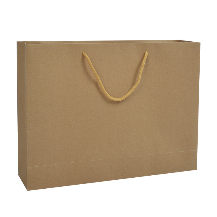 Wholesale spot thickened portable yellow leather paper bag custom clothing creative gift packaging shopping bag custom