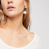 Golden fashionable earrings from pearl, European style, internet celebrity, wholesale