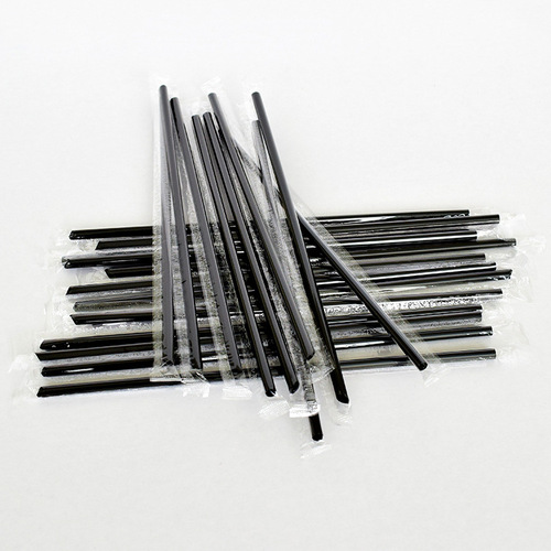 Wholesale disposable straws with independent transparent packaging, 15cm plastic juice and cola straws, 100 pieces