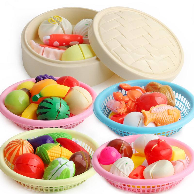 Juguetes de corte de frutas para niños jugar casa cocina combinación verduras corte de pastel para niños corte de música traje fabricante en stock
