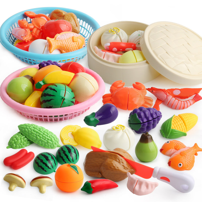Juguetes de corte de frutas para niños jugar casa cocina combinación verduras corte de pastel para niños corte de música traje fabricante en stock