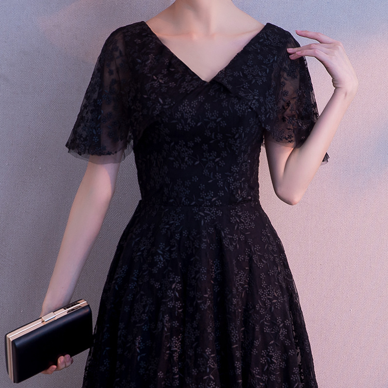 Vestido de Noche para Mujer, Estilo 2025, Elegante y Digno, Negro, Midi, Entallado, Moderno, para Fiesta