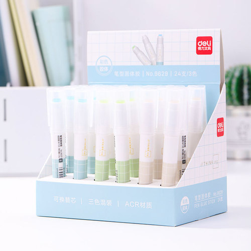 Deli pen-shaped solid glue replaceable core glue stick solid glue children's class viscosity glue stick 9629 glue stick