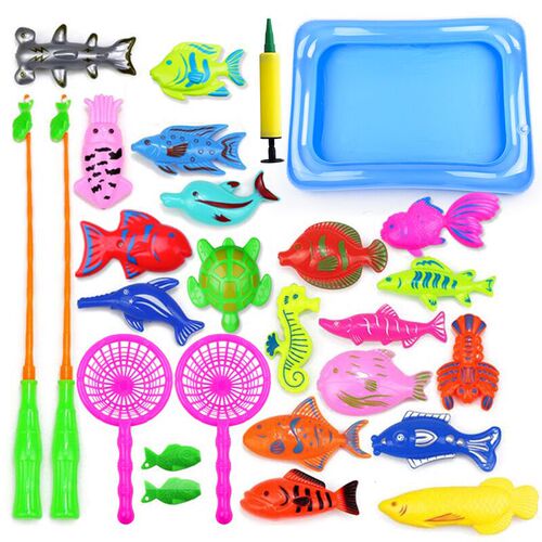Summer children's fishing toy set magnetic baby fishing development of intellectual toys parent-child games summer hot