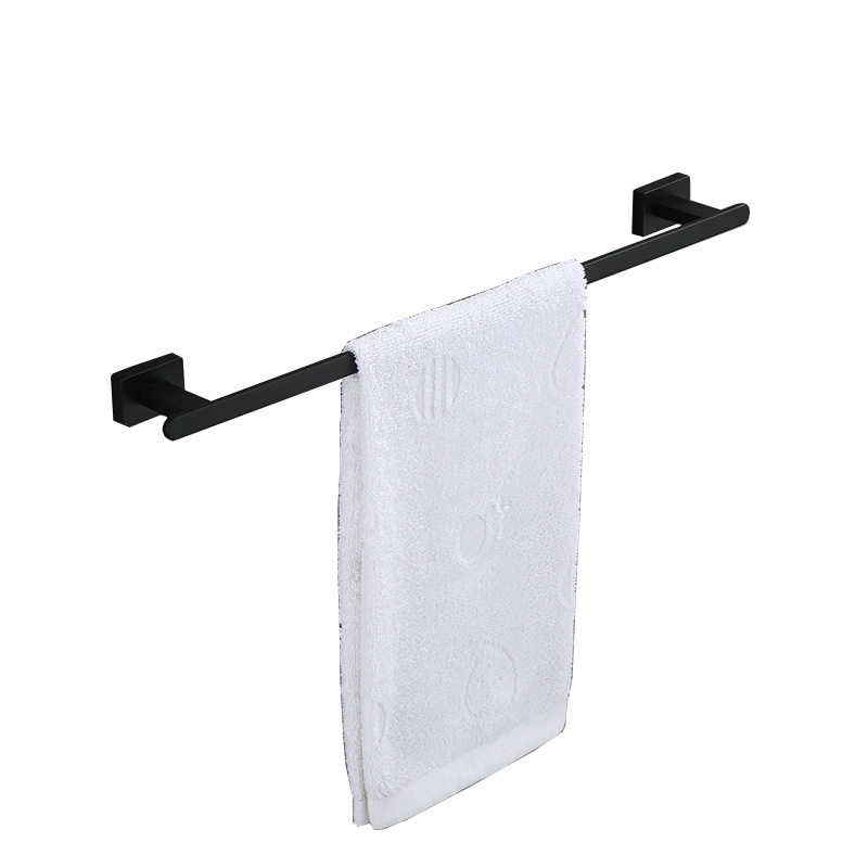 Juego de accesorios de baño, toallero negro, barra para toallas, toallero de barra única, venta al por mayor, diseño sencillo.