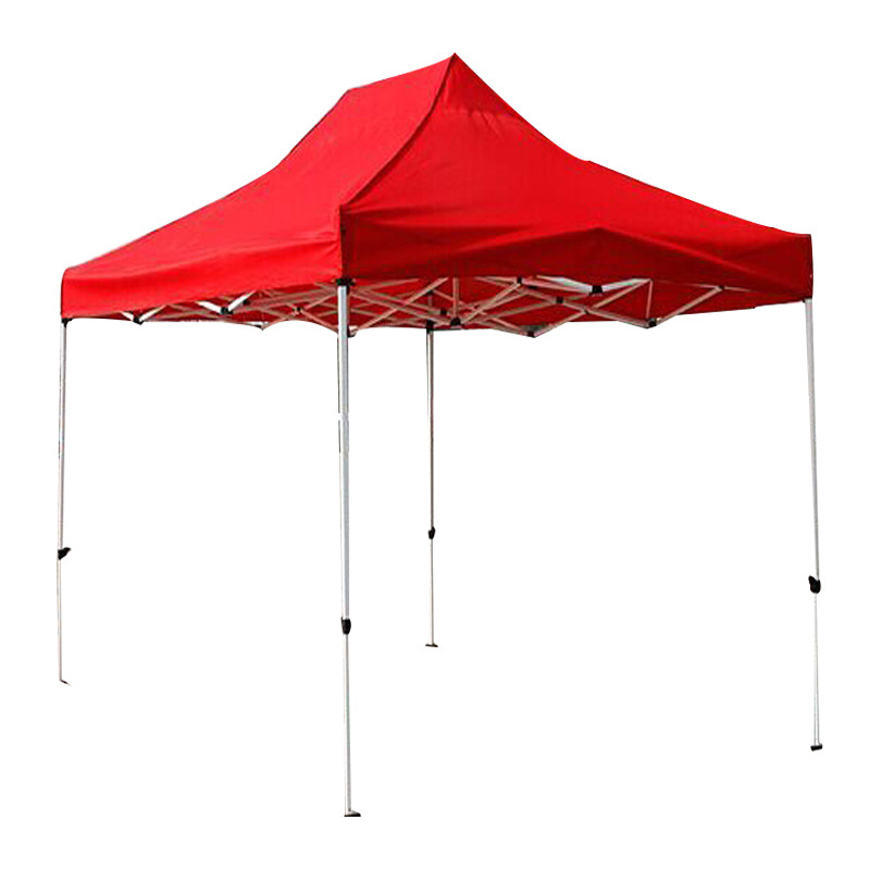 奶白半自动架遮阳帐篷 牛津布展销广告折叠帐篷 黑色塑料件帐篷架