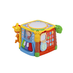 Guyu Children's Early Education Hexahedral Lighting Hand Drum 1-3 Years Old Baby Shape Recognition Number House Toy