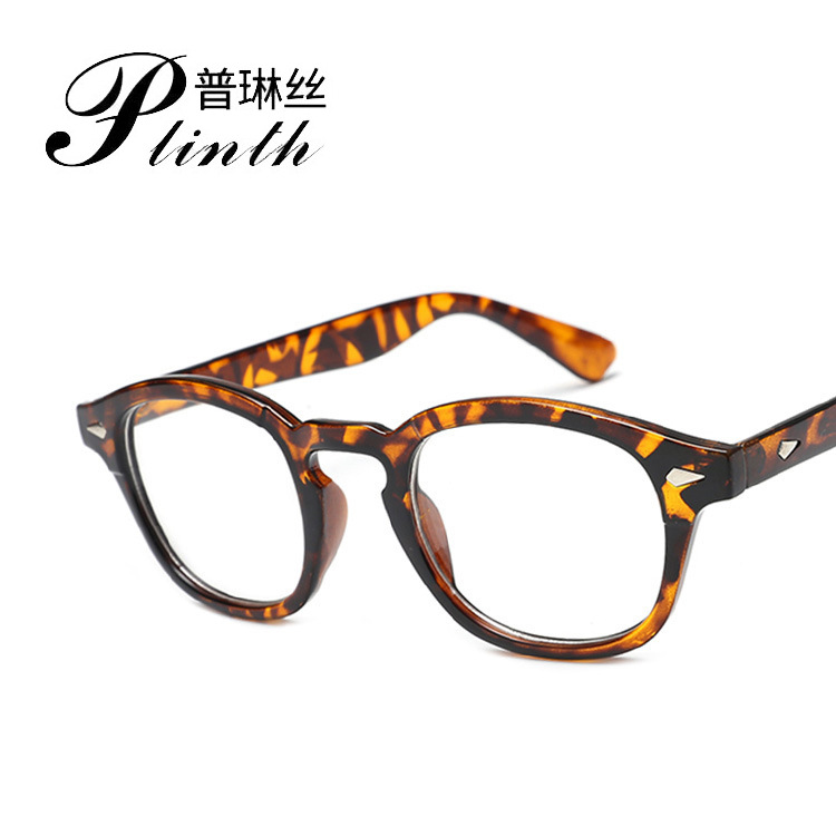 Yu Wenle Same Style Glasses Men's Retro Art Glasses Frame Frame Fashionable Matching Glasses Frame Rice Nail Round Frame Small Frame European and American