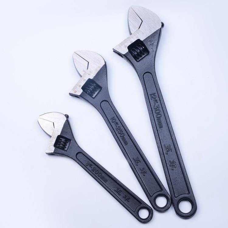 专业生产 6-18寸 发黑活动扳手五金工具厂家直供