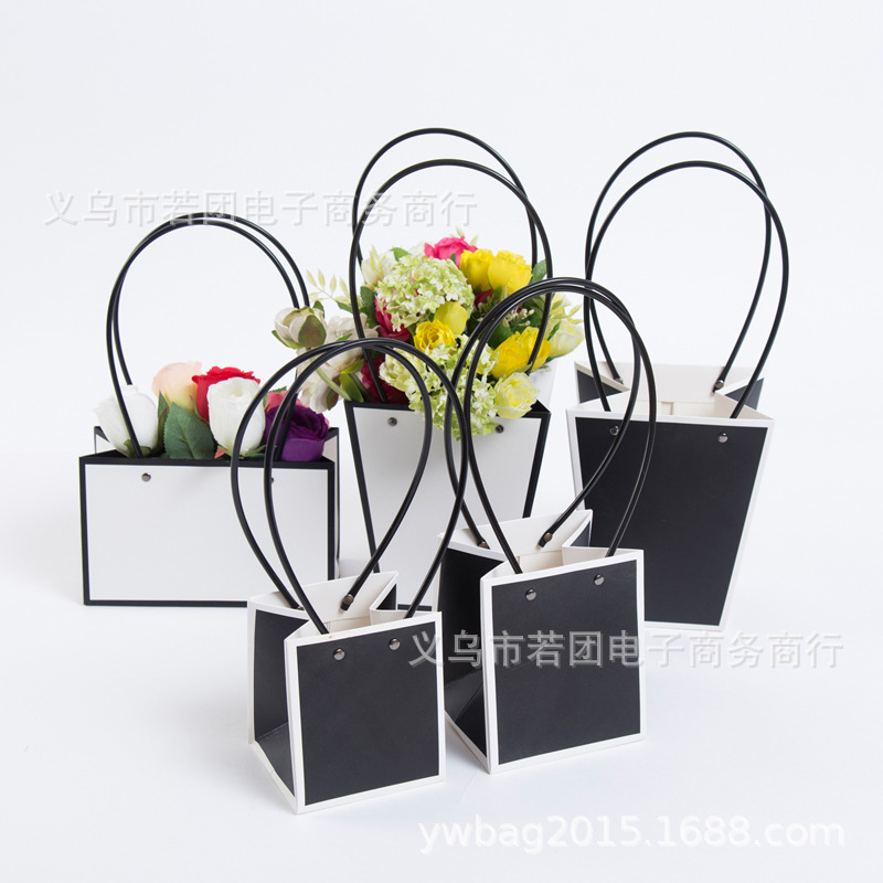 梯形牛皮纸防水插花花艺袋水果 鲜花束包装袋 微型多肉植物盆栽袋