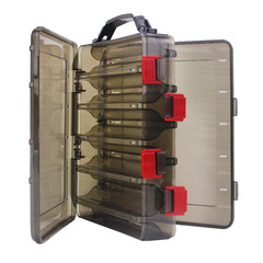 Wenhé Gunse Double-Sided Lure Box Wood Shrimp Box (20*17*5CM) 10-Compartment Translucent Bait Storage Box Cross-Border