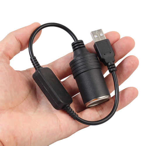 Driving recorder power cord USB to cigarette lighter female socket USB 5V to 12V boost power adapter cable