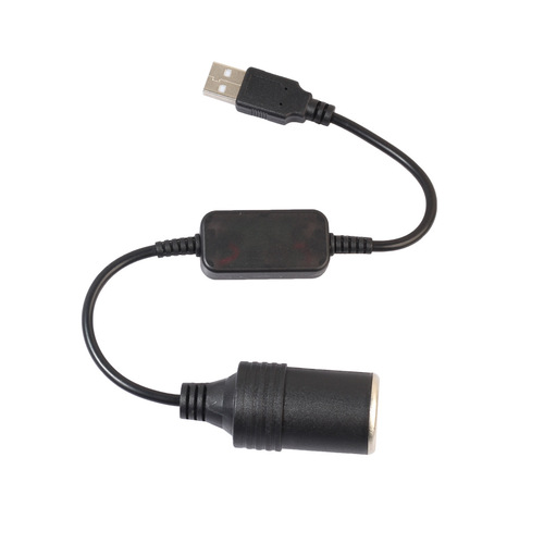 Driving recorder power cord USB to cigarette lighter female socket USB 5V to 12V boost power adapter cable