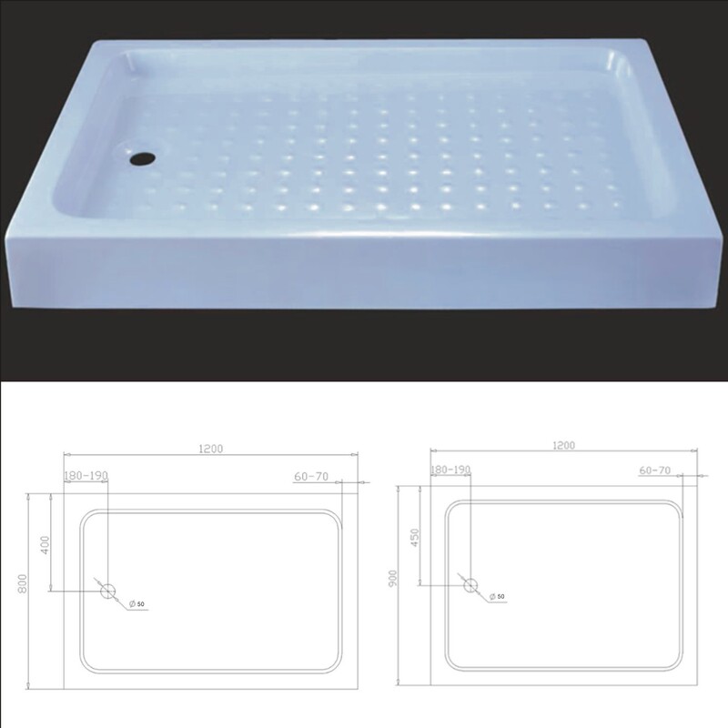 Thickened Shower Room Base Tray Manufacturer Wholesale Simple Fan-Shaped Shower Room Base Acrylic Rectangular Bathroom Base Tray