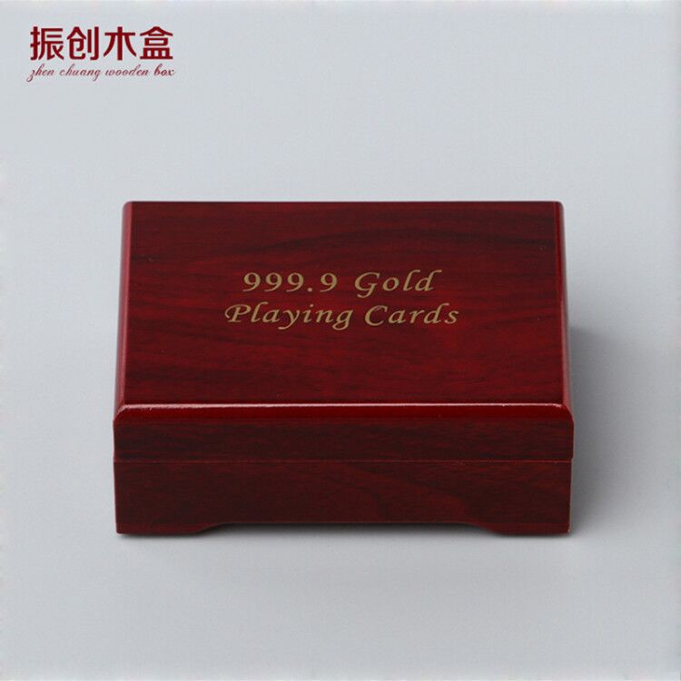 Factory wholesale dense plate spray paint gift box gold foil playing card spray paint vintage jewelry wooden box can be printed logo