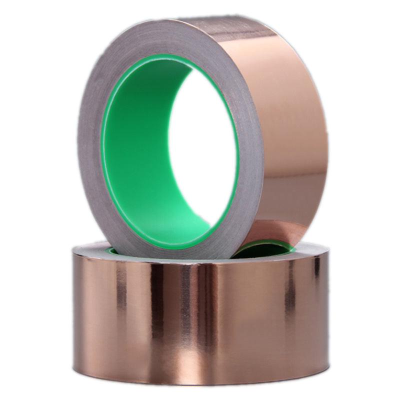 Cinta de lámina de cobre conductora transfronteriza, autoadhesiva, blindaje resistente a altas temperaturas, cinta de lámina de cobre de alta viscosidad sin costuras de una cara y doble cara