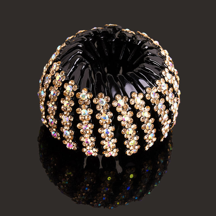 Nuevo Nido de Pájaro updo artefacto bola perezosa cabeza pelo anillo Cola de Caballo pelo clip danza rhinestone tocado accesorios para el cabello horquilla para las mujeres