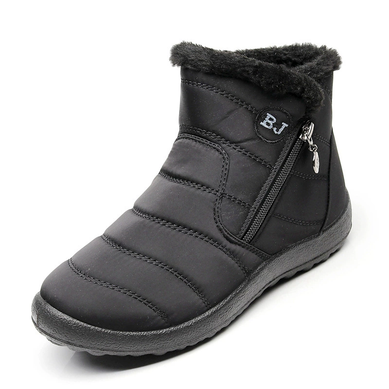 Indoor Non-Slip Boots with Zipper, Mid-Length Fur-Lined Winter Slippers, Multi-Color & Size Options